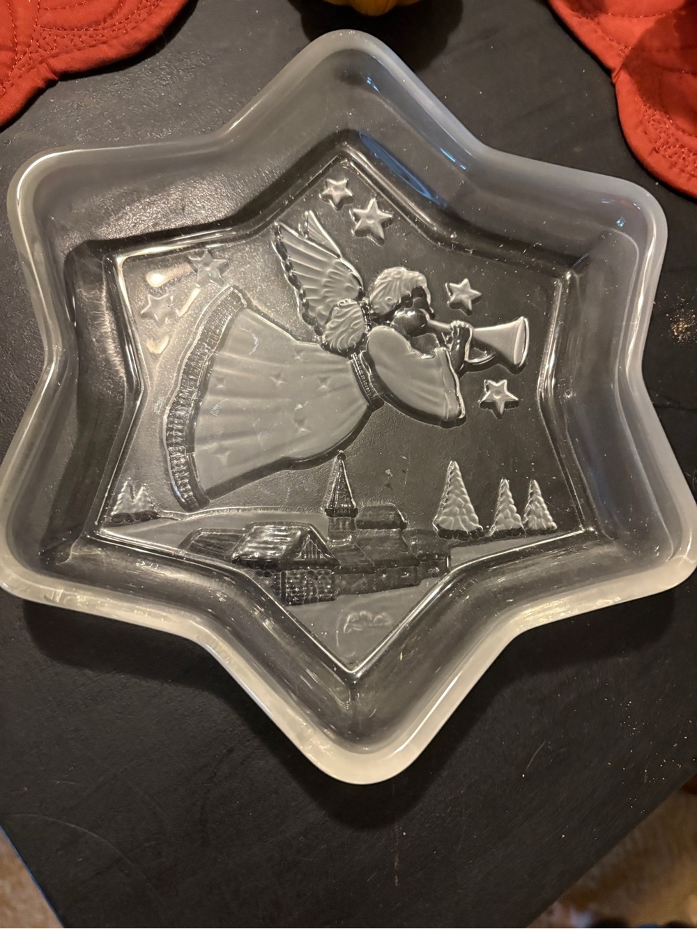 Clear Star-Shaped Glass Angel Dish - Decorative Home Art